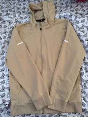 adidas Tan Hooded Zip-Up Utility Jacket